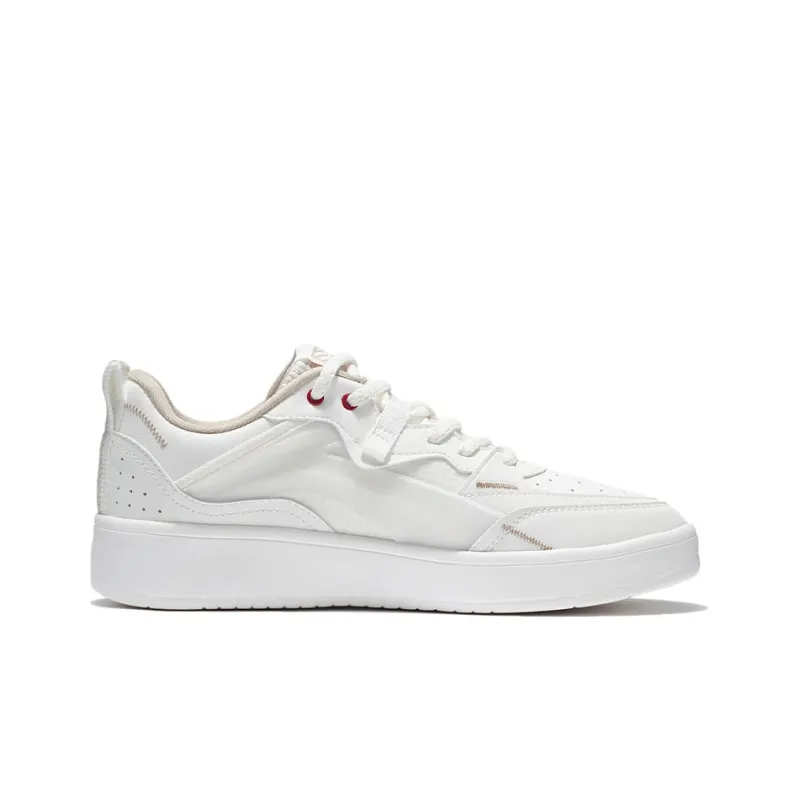 LiNing Anti Slip Wear Resistant Low Top Skateboard Shoes Mist White-1