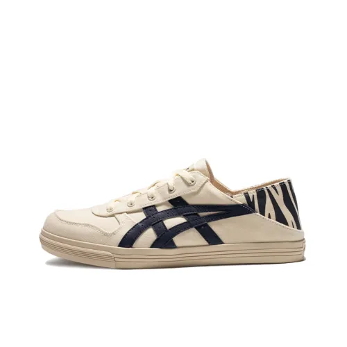 Asics Aaron Casual Shoes Unisex Low-Top Beige/Navy Blue