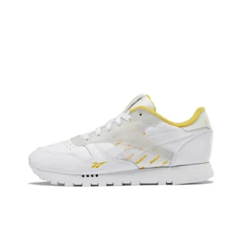 Reebok Classic Leather Ati Wear-Resistant Low-Top Running Shoes Women's White Yellow