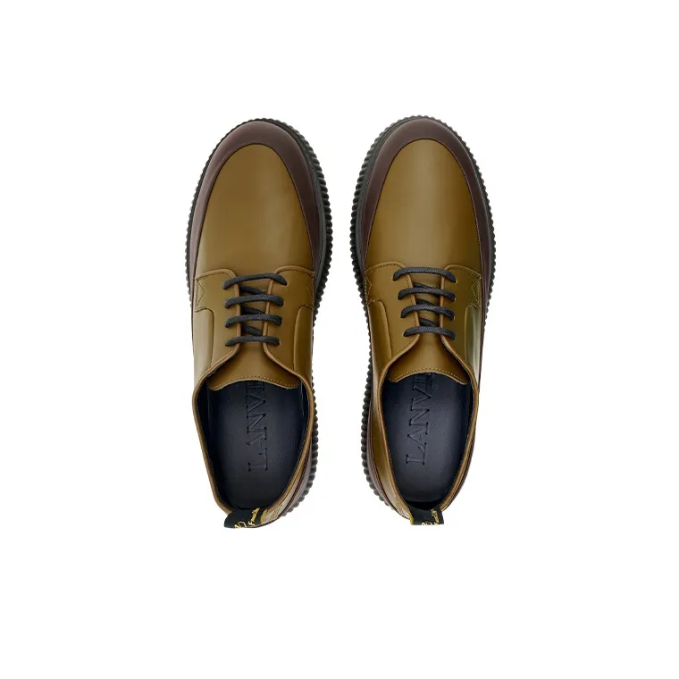 Lanvin Arpege Derbies Khaki Brown Black-3