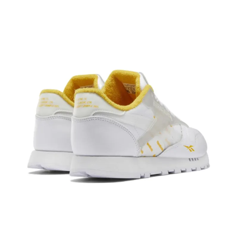 Reebok Classic Leather Ati Wear-Resistant Low-Top Running Shoes Women's White Yellow-3