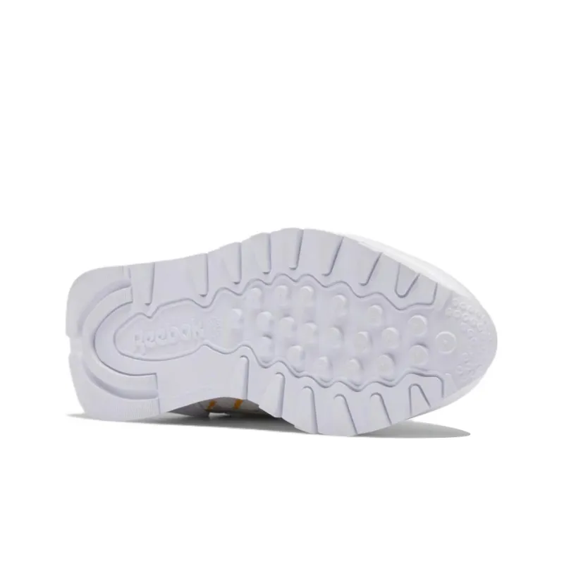 Reebok Classic Leather Ati Wear-Resistant Low-Top Running Shoes Women's White Yellow-4