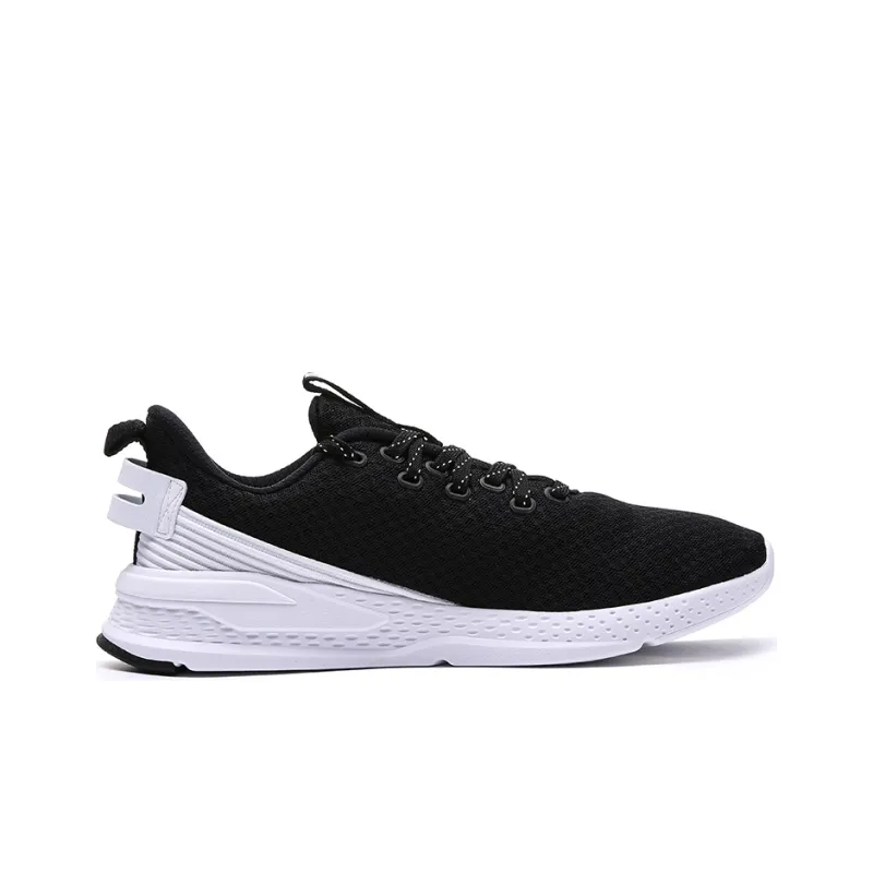 Erke Breathable Low Top Running Shoes Men's Black White-1