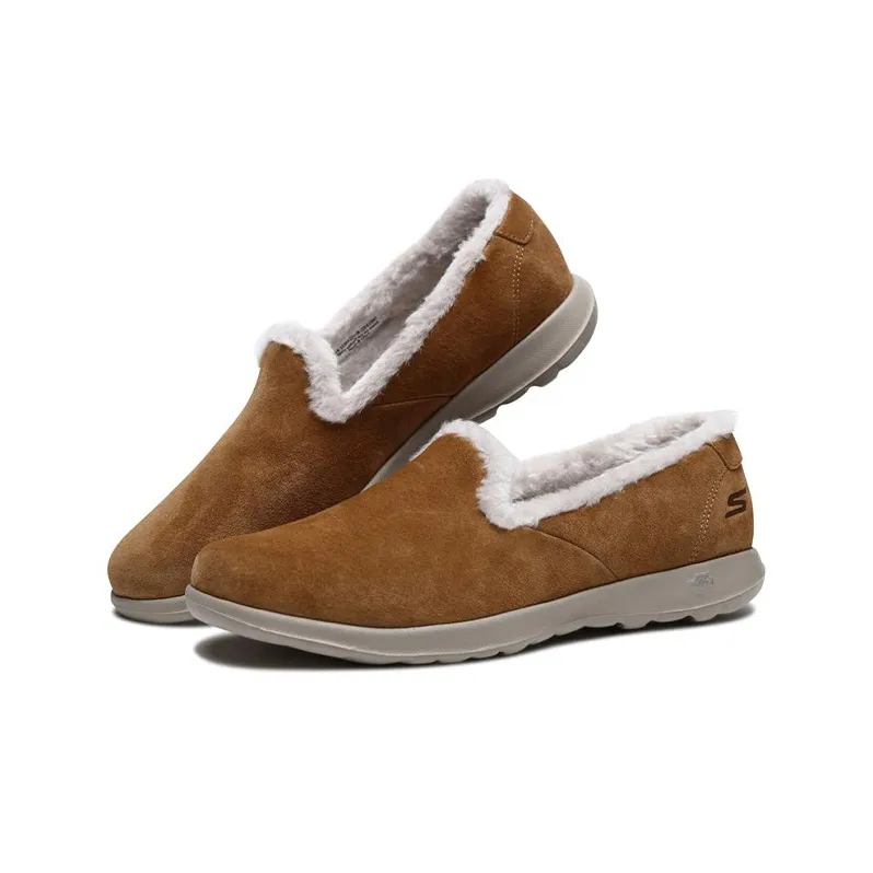 Skechers GO WALK Lite Cushioned Anti-Slip And Wear-Resistant Warm Low-Top Casual Shoes Women's Chestnut-2