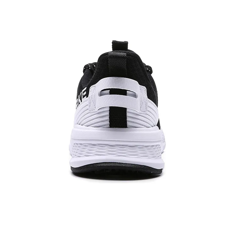 Erke Breathable Low Top Running Shoes Men's Black White-3