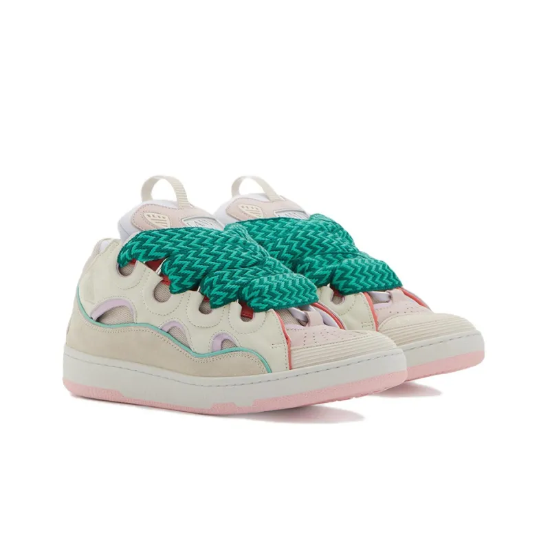Lanvin Curb Sneakers Beige Pink Women's-2