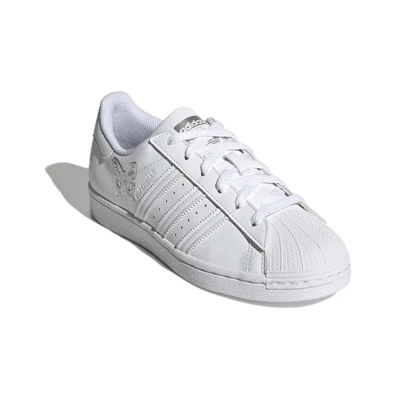 Adidas Originals Superstar Skateboard Shoes Women's Low Top White/Gray-2
