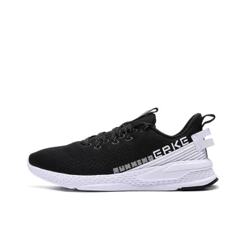 Erke Breathable Low Top Running Shoes Men's Black White