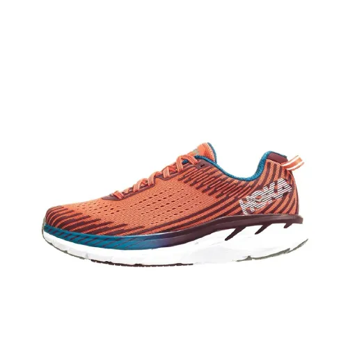 HOKA ONE ONE Clifton 5 Running Shoes Women's Low-Top Red/Blue/Black