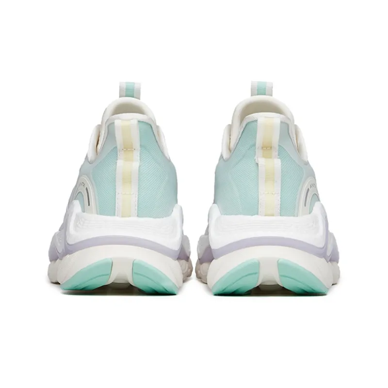 Anta Cushioning Anti Slip Wear Resistant Breathability Low Top Running Shoes Women's Purple Green-3