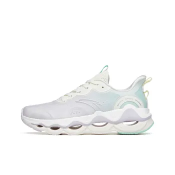 Anta Cushioning Anti Slip Wear Resistant Breathability Low Top Running Shoes Women's Purple Green