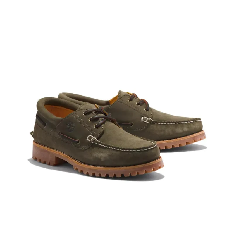 Timberland 3 Eye Casual Shoes Men Low Top Linen Green-2