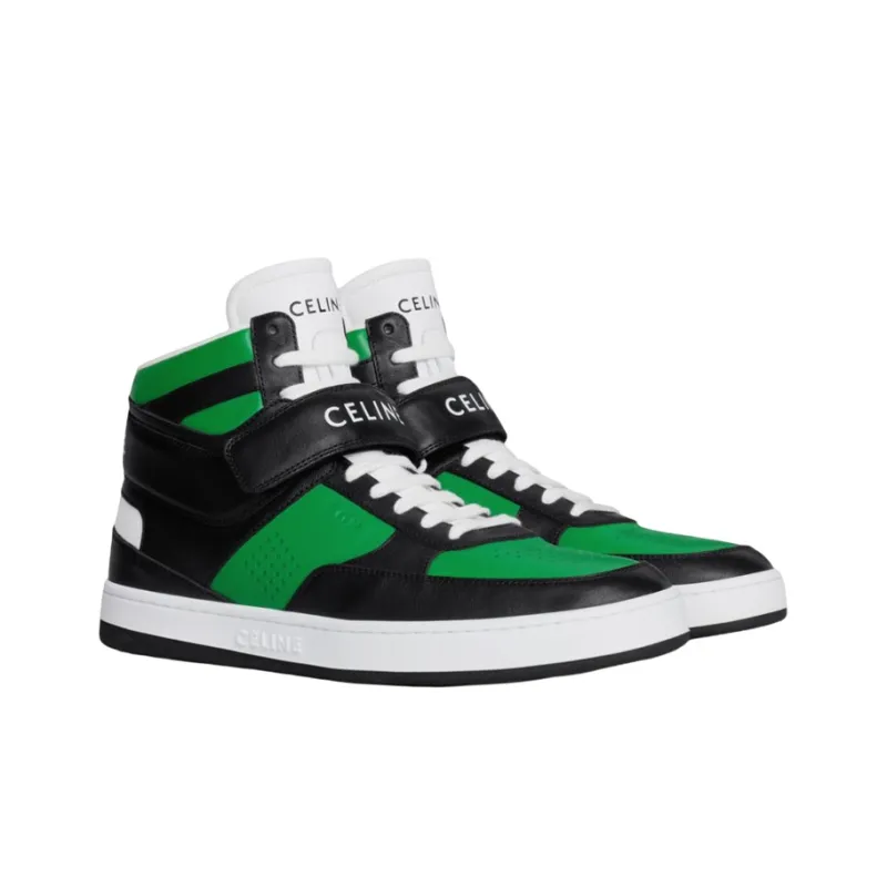 CELINE High Top Stylish Skateboarding Shoes Men's Black Green-2