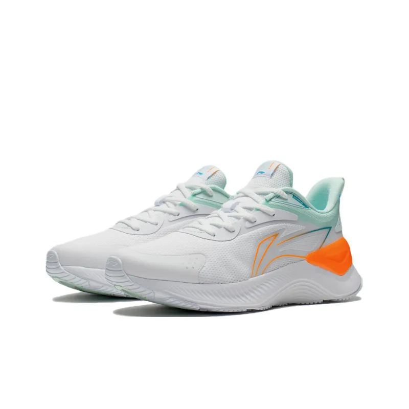LiNing YueYing Element Cushioned Slip Resistant Abrasion Resistant Low Top Running Shoes Men's White-2