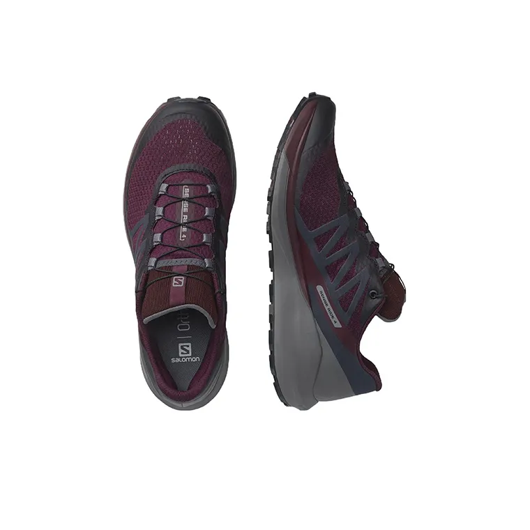 SALOMON Sense Ride 4 Wear-Resistant Low-Top Running Shoes Women's Black Red-2