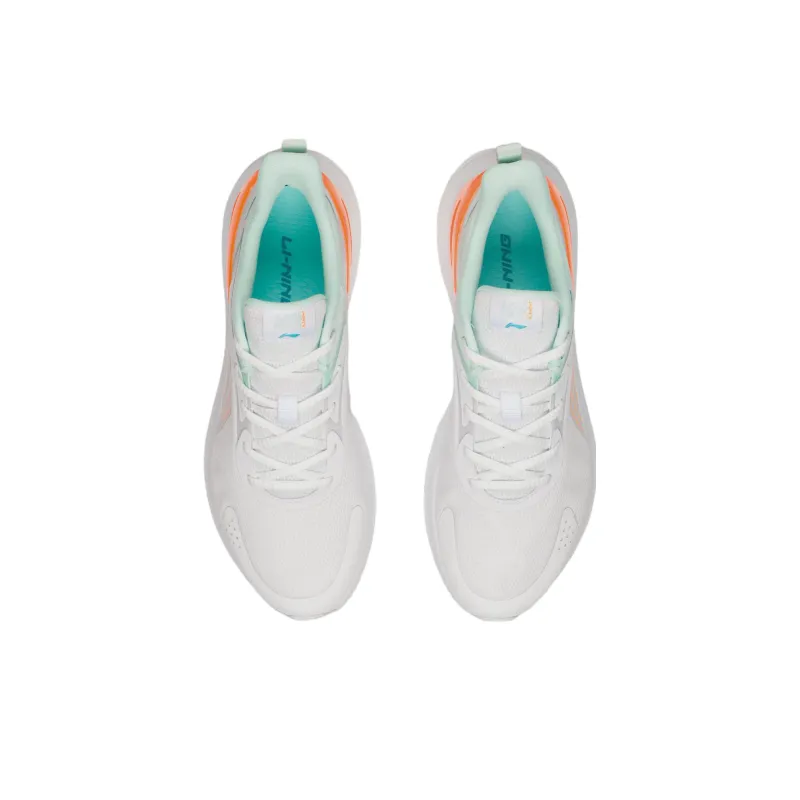 LiNing YueYing Element Cushioned Slip Resistant Abrasion Resistant Low Top Running Shoes Men's White-3