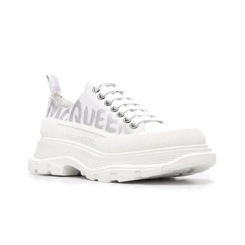 Alexander McQueen Tread Slick Cushioning Anti Slip And Wear Resistant Low Top Sports Casual Shoes Women's White-1