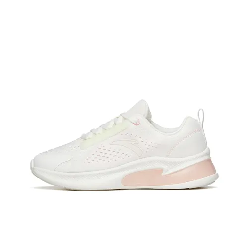 ANTA Running Collection Running Shoes Women's Low-Top Ivory White/Fluorescent Glow In The Dark Green