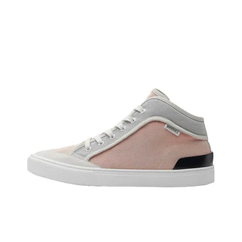 HERMES Skateboard Shoes Men Mid-Top Gray Pink