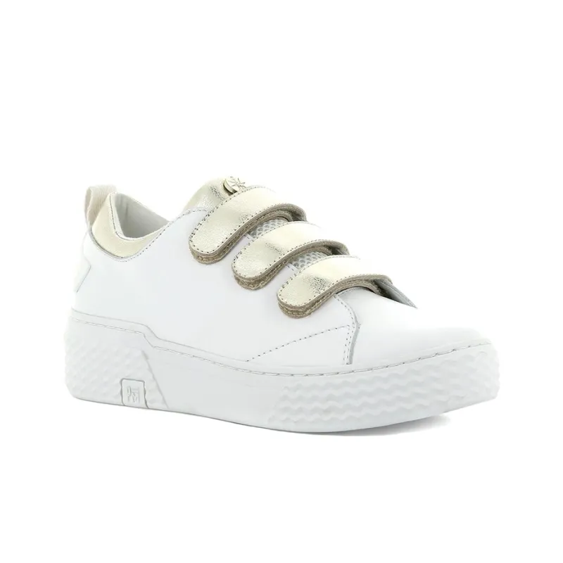 Palladium Skateboard Shoes Women's Low-Top White/Gold-2