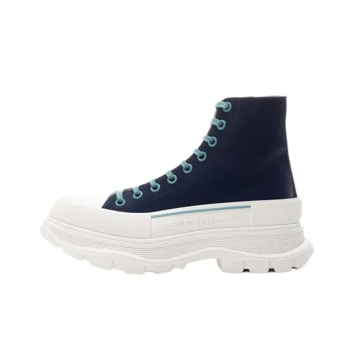 Alexander McQueen Tread Slick Lace Up Boot Blue White