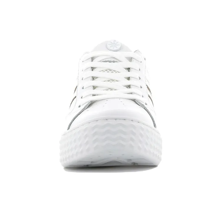 Palladium Skateboard Shoes Women's Low-Top White/Gold-3