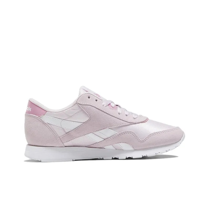 Reebok Classic Nylon Running Shoes Women's Low-Top Peach Pink-1