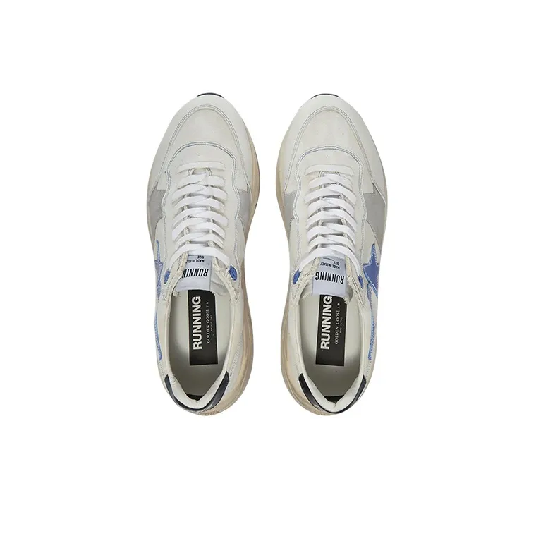 Golden Goose Running Sole Low Top Athletic Shoes Casual Shoes Men's White Blue-3