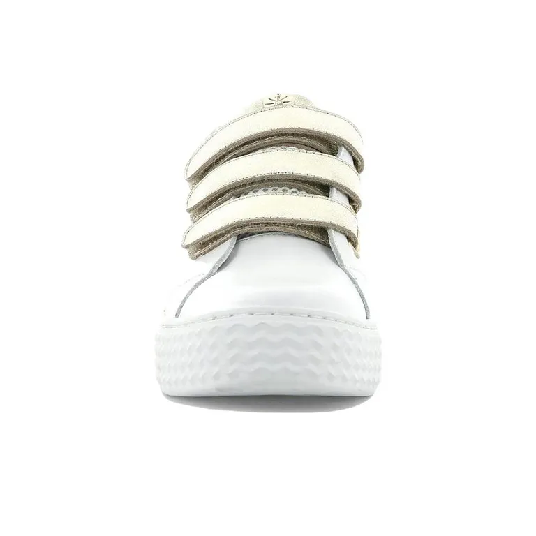 Palladium Skateboard Shoes Women's Low-Top White/Gold-3