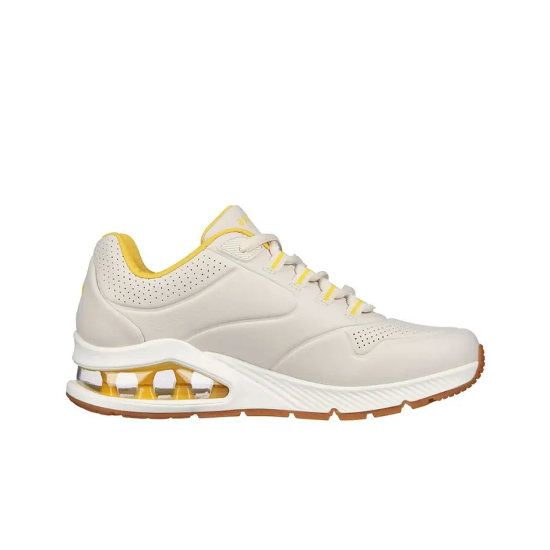 Skechers Uno 2 2nd Best Cushioned Anti Slip Wear Resistant And Water Resistant Low Top Casual Shoes Ecru-1