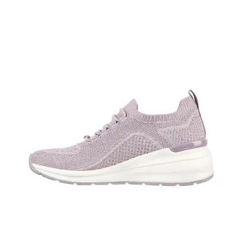 Skechers Billion Woven Walks Cushioning Anti-Slip Wear-Resistant Breathability Mid-Top Casual Shoes Women's Fuchsia