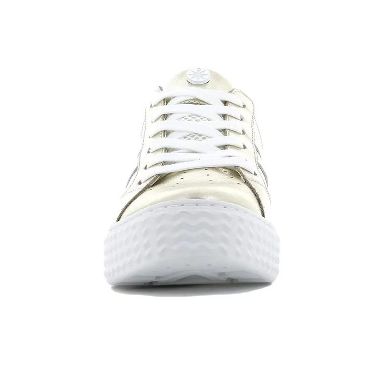Palladium Skateboard Shoes Women's Low-Top Gold/White-3