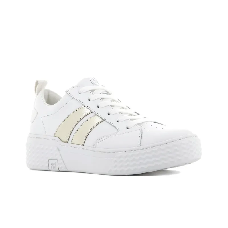 Palladium Skateboard Shoes Women's Low-Top White/Gold-2