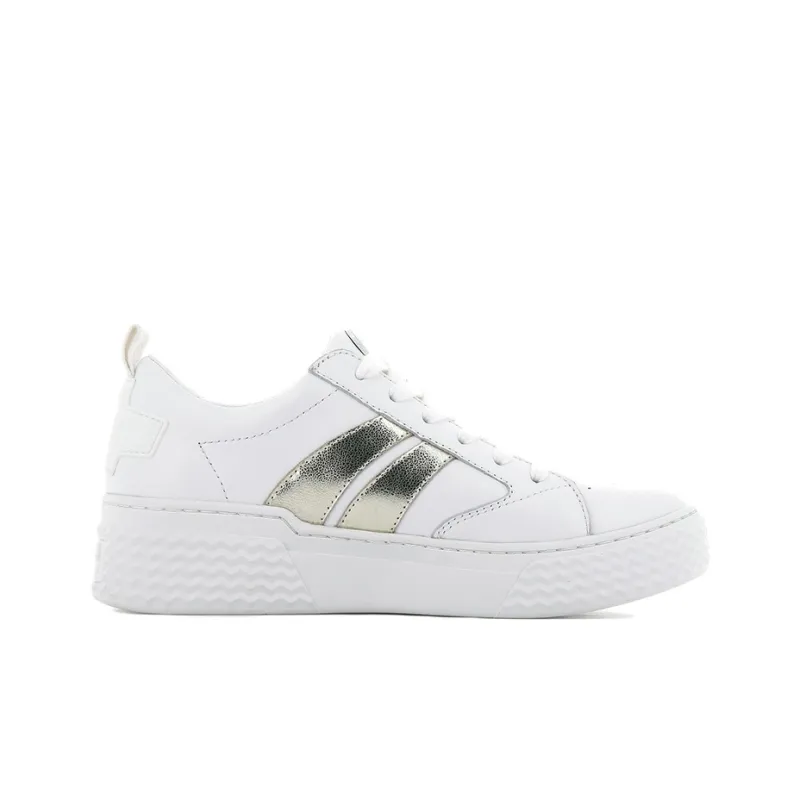 Palladium Skateboard Shoes Women's Low-Top White/Gold-1