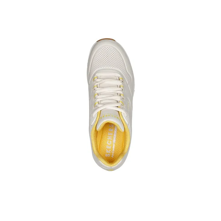 Skechers Uno 2 2nd Best Cushioned Anti Slip Wear Resistant And Water Resistant Low Top Casual Shoes Ecru-3