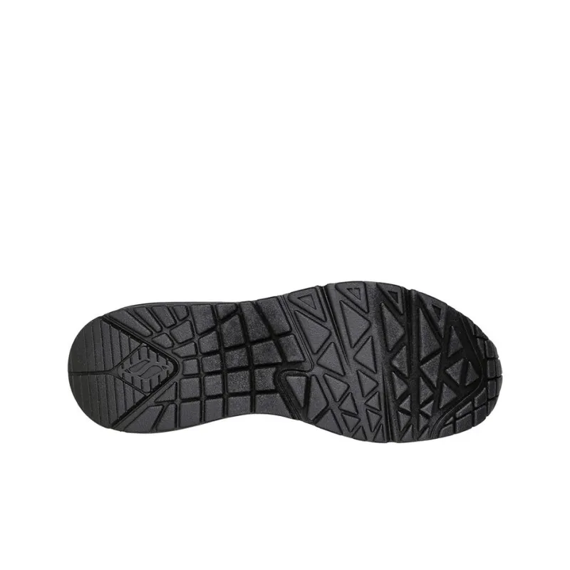 Skechers Uno Series Casual Shoes Women's Low-Top Black/Leopard Print-4