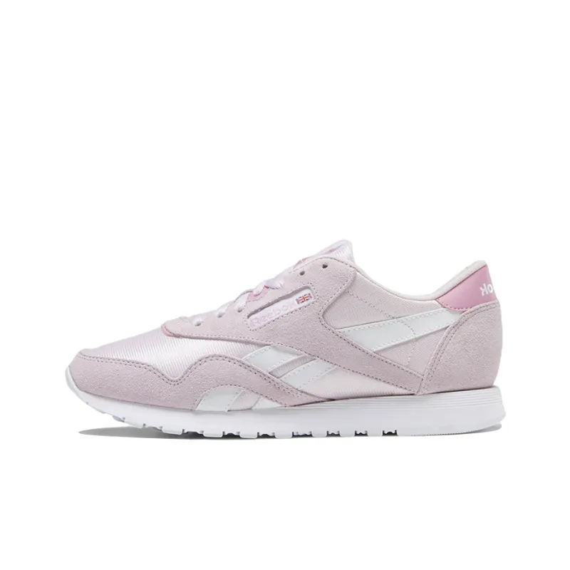 Reebok Classic Nylon Running Shoes Women's Low-Top Peach Pink-0