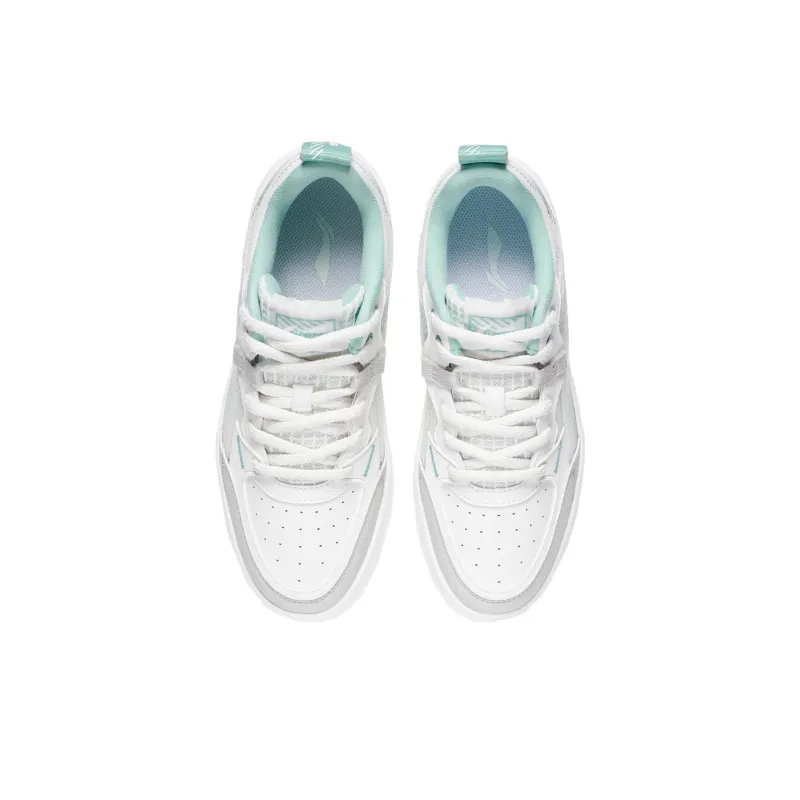 LiNing Jade Star Low Top Skateboard Shoes Women's White Gray-3