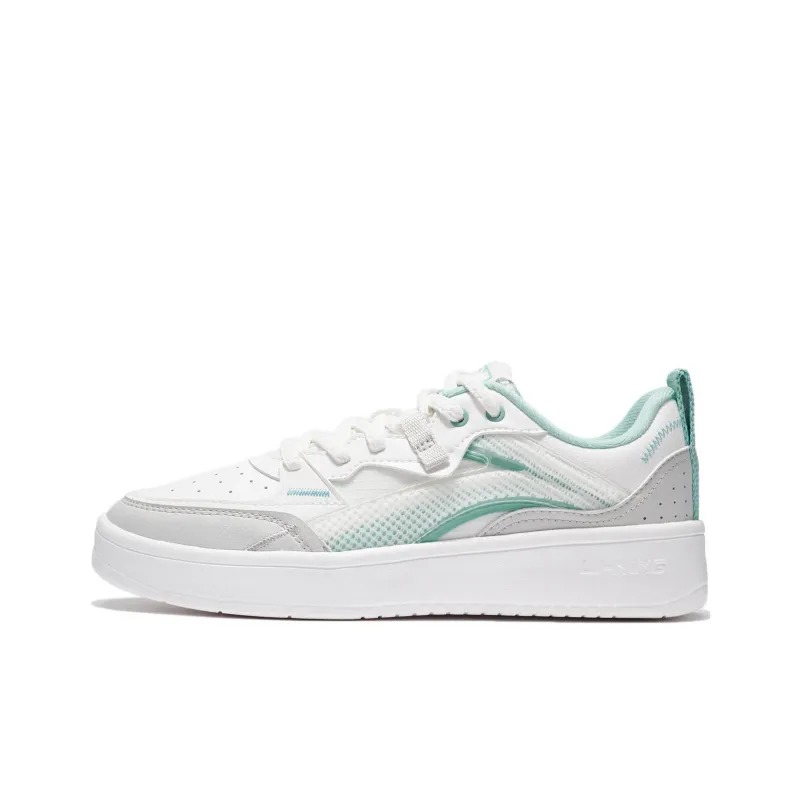 LiNing Jade Star Low Top Skateboard Shoes Women's White Gray-0