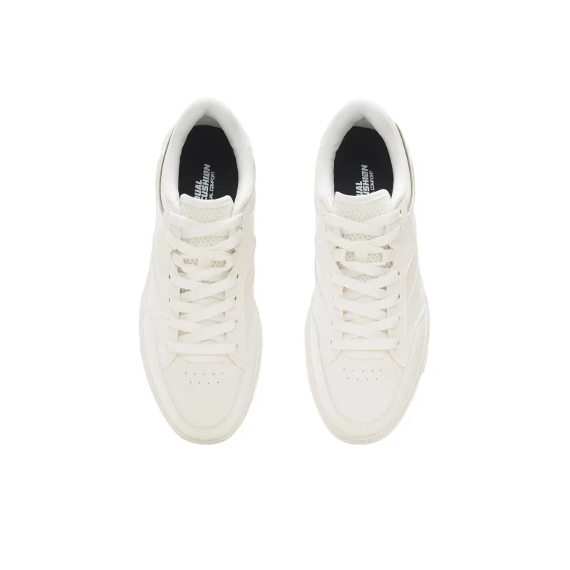 LiNing Anti Slip And Wear Resistant Lightweight Low Top Skateboard Shoes Men's White-3