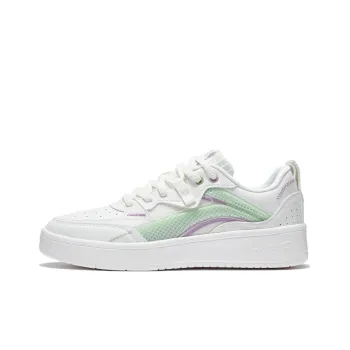 LiNing Jade Star Cushioning Wear Resistant Low Top Skateboard Shoes Women's White Green