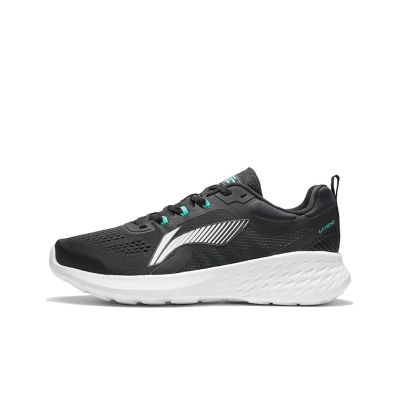 LiNing EazGo Cushioning Anti Slip Wear Resistant Breathability Low Top Running Shoes Men's Black-0