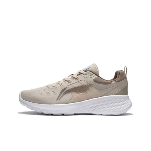 LINING EazGo Running Shoes Men Low-Top Oatmeal Gray/Gingerbread Brown