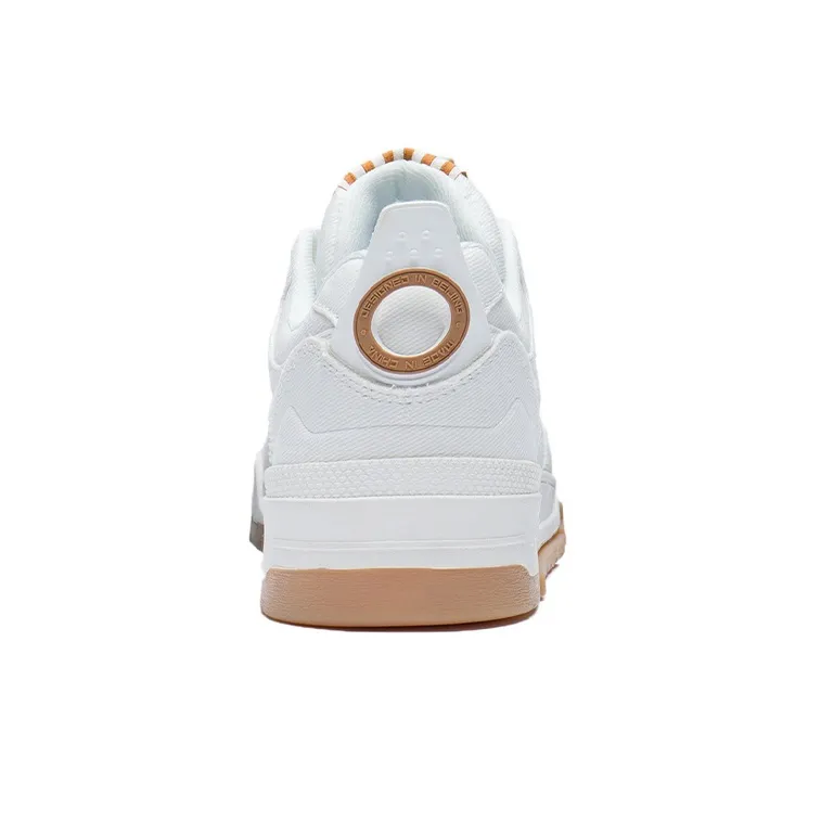 LiNing Zhi Tian Qi Tian Abrasion Resistant, Lightweight, And Breathable Low Top Skateboard Shoes Men's Ecru-3