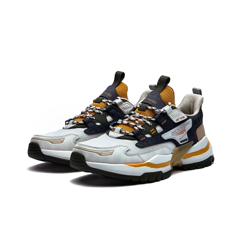 Erke Skywolf Cushioned Wear Resistant Coverage Support Low Top Running Shoes Men's Wild Gray-2