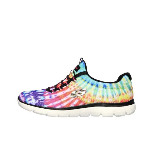 Skechers Summits Looking Groovy Cushioning Anti-Slip And Wear-Resistant Low-Top Casual Shoes Women's Black Multicolor