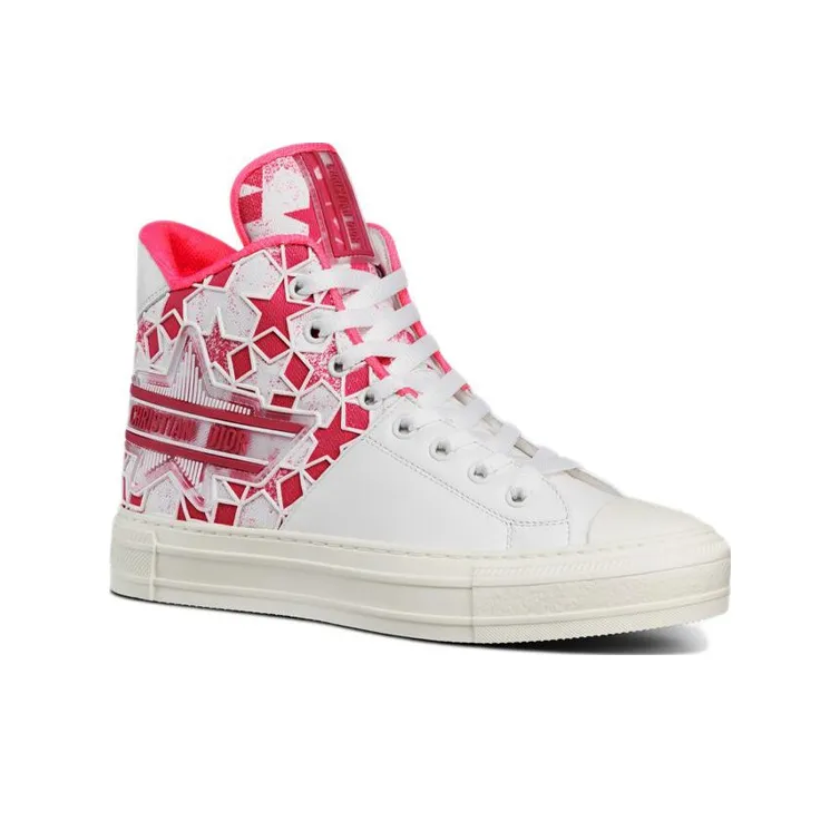 DIOR Walk'n'Dior Platform Shoes High Top Stylish Skateboarding Shoes Women's Pink-2