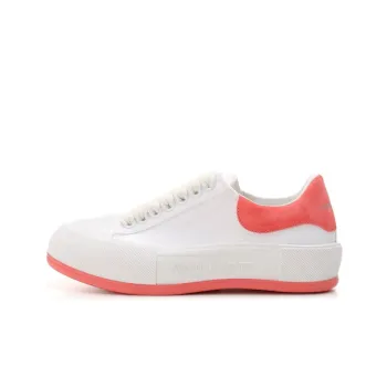 Alexander McQueen Deck Skate Plimsoll Lace Up 'White Coral' Women's