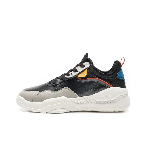 ANTA Skateboard Shoes Men Low-Top Black/Second Grey/Natural Orange