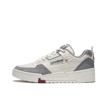 LiNing Qi Tian Abrasion Resistant, Lightweight, And Breathable Low Top Skateboard Shoes Men's White Gray